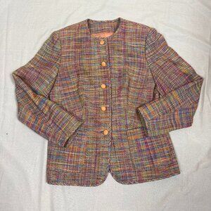 Vintage Multicolor Tweed Blazer | Unbranded 60's Size M